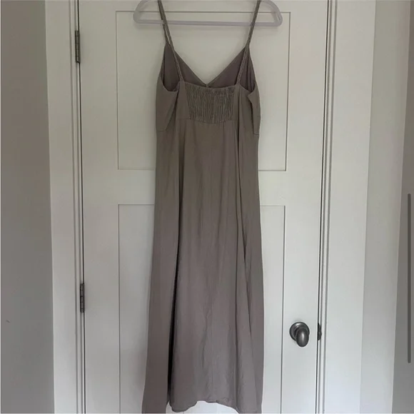 Zara Beige Button-Front Midi Dress - Picture 5 of 9